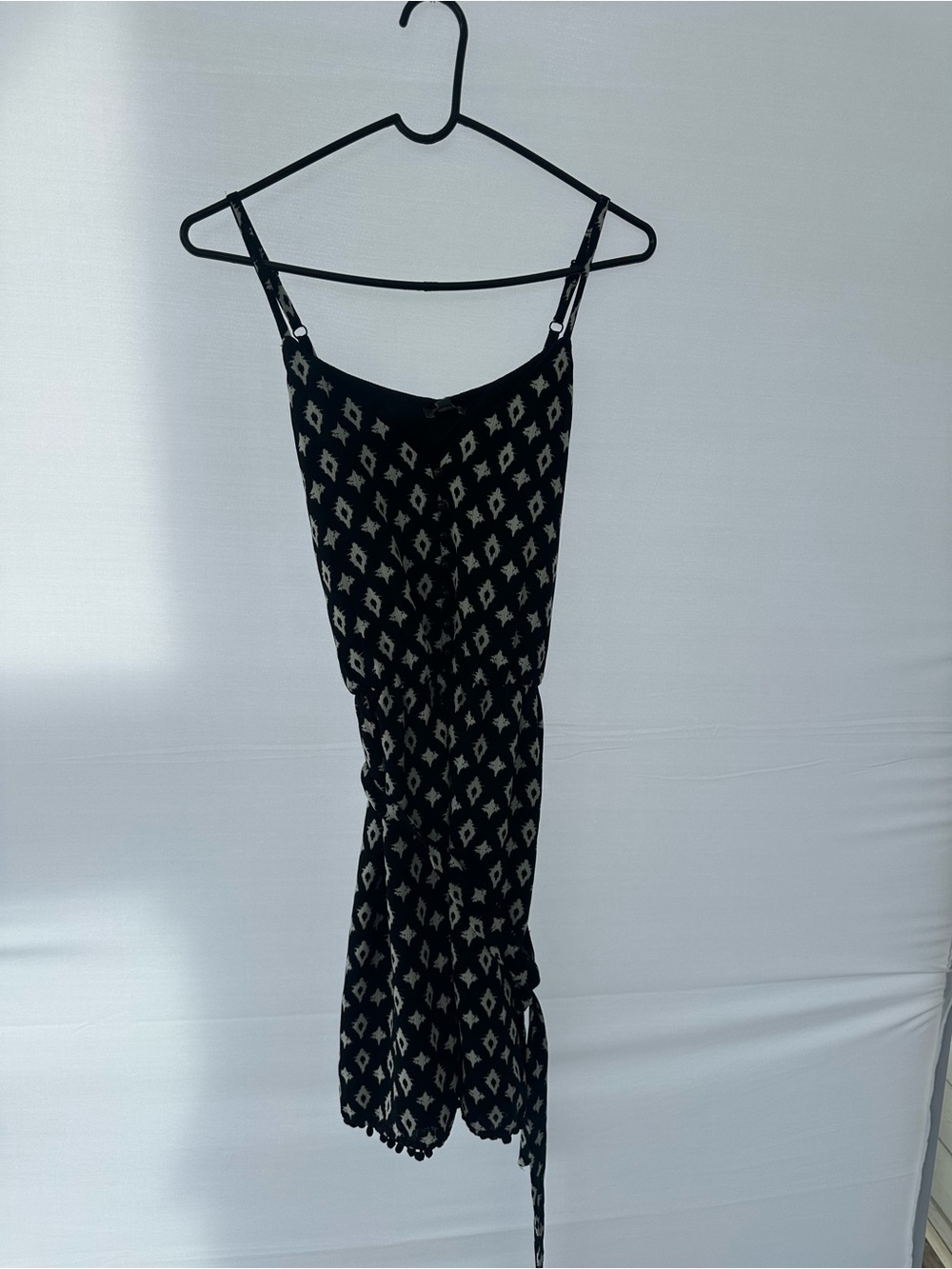 Lily Rose Black Mini Dress with Cream Geometric Print